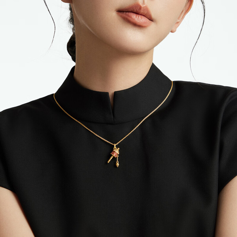 周大福金刚杵金刚橛金刚铃足金黄金钻石吊坠多款ERU181-ERU184送女友礼物高清大图