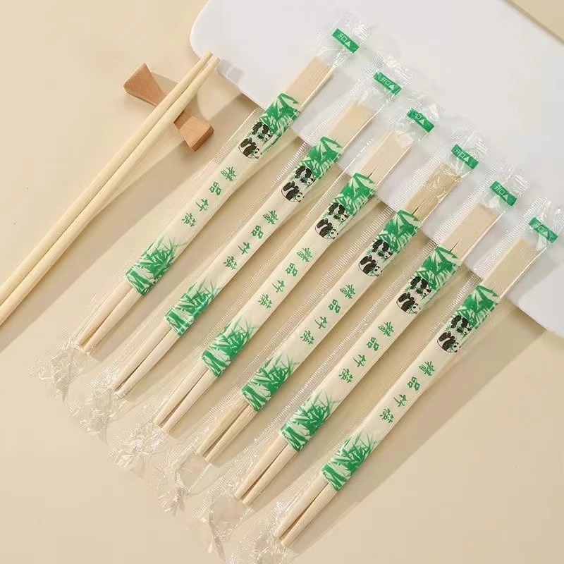 一次性筷子饭店专用独立包装圆竹筷家用外卖高档连体双生筷卫生筷300双装高清大图
