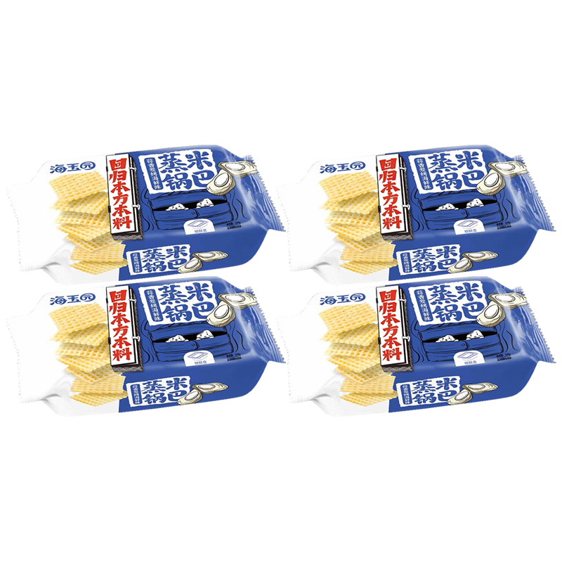 海玉园蒸米锅巴恒温油炸嘎嘣脆解馋锅巴膨化食品办公室小零食海鲜味328g*4袋