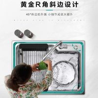 micoe/四季沐歌 304不锈钢厨房水槽套装 一体拉伸 厨盆 洗菜盆 不锈钢 加厚单槽