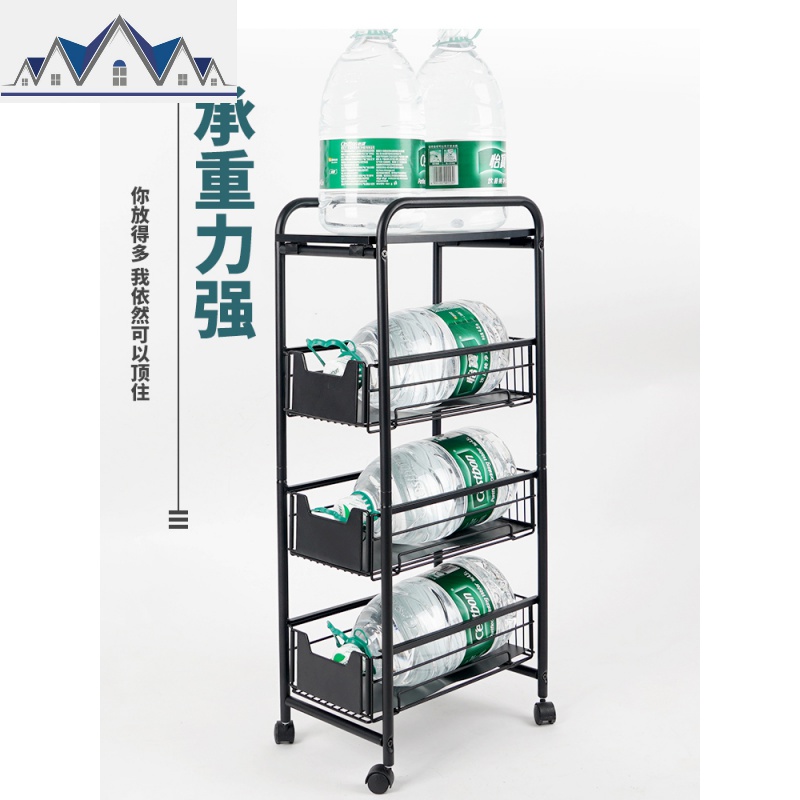 厨房冰箱缝隙置物架卫生间卧室夹缝收纳架抽屉式多层可移动小推车_3_252高清大图