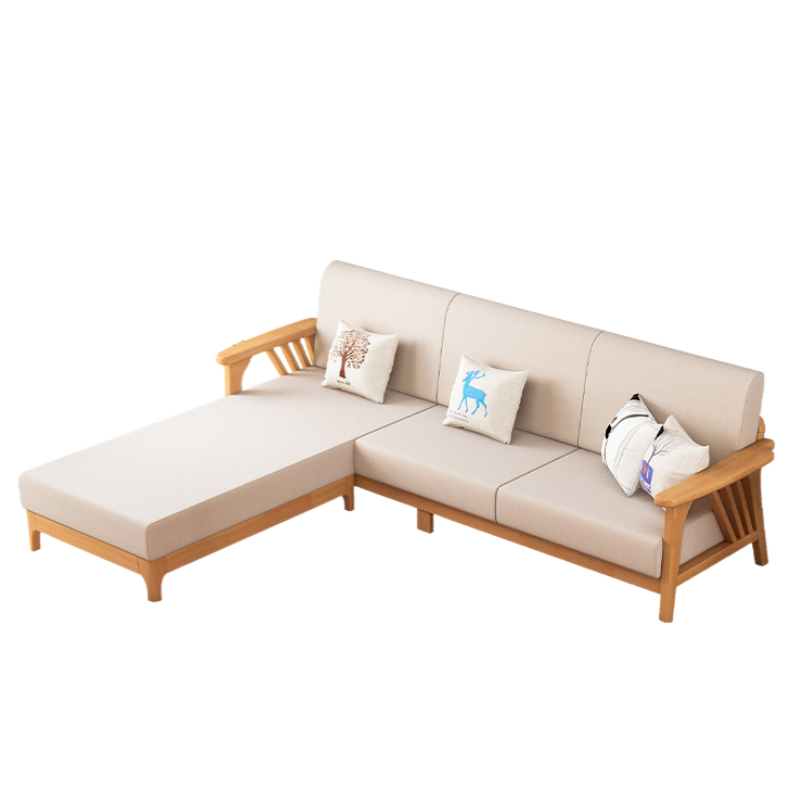 智叶舟实木沙发215*76.5*82cm(3+脚踏)套高清大图