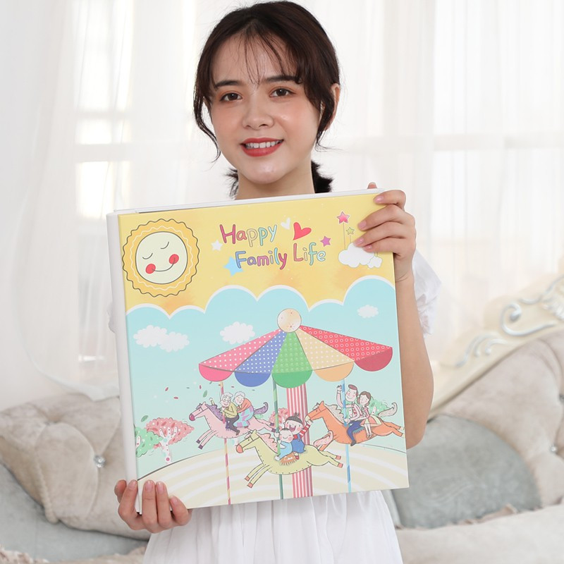 三维工匠pu皮质6寸过塑插页式相册卡通大容量宝宝成长记录家庭纪念册 PU皮质780张-往后余生+礼袋 80张(可放800