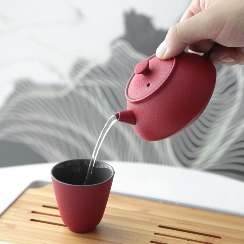 [开门红]陶三彩便携茶具7件套 起订量5