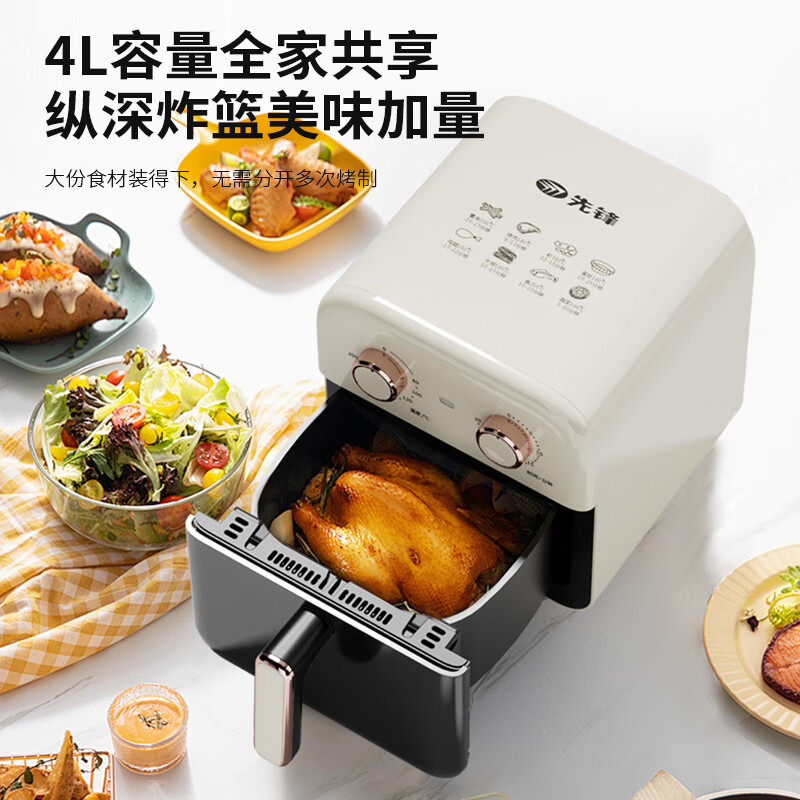 先锋 EW-B1-1 空气炸锅 4L 双旋钮控温定时高清大图