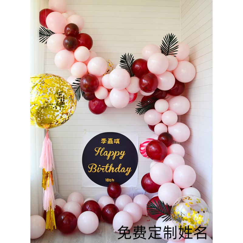 儿童一周岁生日布置装饰 女孩男孩派对背景墙 场景布置女宝宝气球 迷彩桔色金色皇冠数字生日