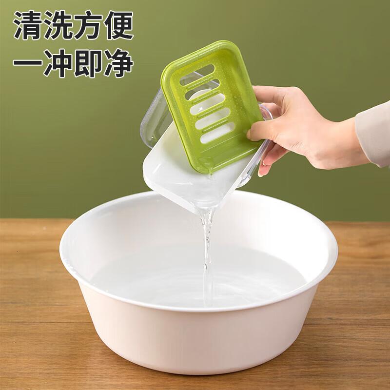 茶花(CHAHUA)肥皂盒香皂盒创意沥水免打孔带盖浴室洗衣皂盒皂架2只高清大图