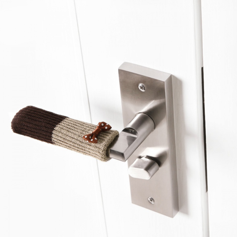 家柏饰(CORATED)双层针织桌腿桌脚保护套加厚耐磨椅子脚套凳子脚套桌椅保护垫 条纹猫咪(16只腿)高清大图