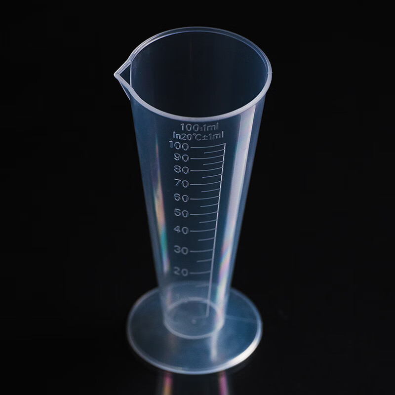 鸣固 PP三角量杯 塑料量杯 刻度杯 刻度量杯 透明杯 容量杯 三角杯 100ml(2个) KS425421高清大图