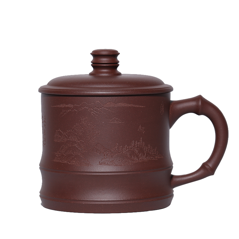 [子冶]山青水秀 原矿老紫泥 紫砂杯 茶杯 宜兴紫砂壶名家全手工茶具正品