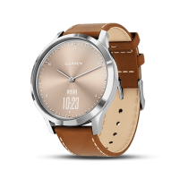 Garmin佳明vivomove HR光电心率监测智能时尚防水运动健身功能手表防水50m（经典版 古典褐 大号）