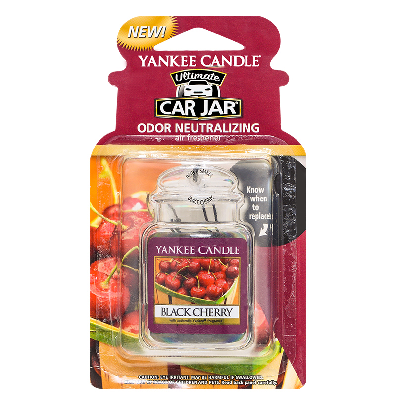 yankee candle扬基进口香薰固体车载挂饰香氛汽车香膏芳香车卡黑樱桃 净重30g
