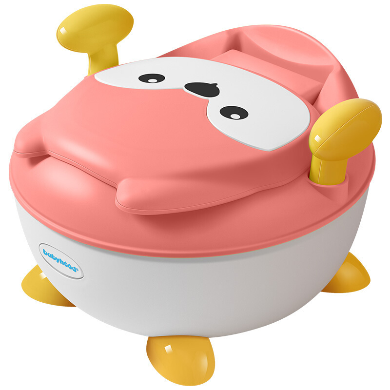世纪宝贝（babyhood）狐狸升级款全PU软垫BH-113D藕粉色 儿童男宝宝坐便器女便携婴儿马桶小孩尿盆便盆尿桶