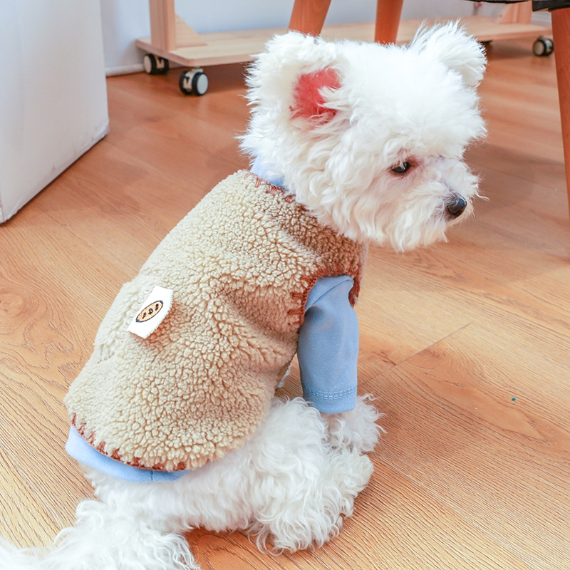 狗狗衣服秋冬米妮保暖羊羔绒马甲背心泰迪比熊博美小型犬猫咪宠物服饰