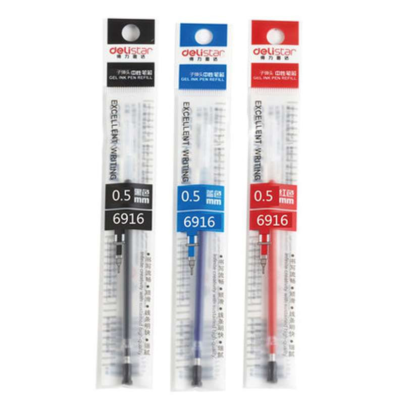 [精选]得力(deli)0.5mm 笔芯 中性笔水笔签字笔替芯 20支/盒6916 蓝色