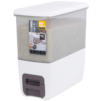 唐宗筷 储米箱12kg 升级抽拉式 创意米缸定制 防虫防潮 家用加厚透明塑料米缸 自动计量米桶 C6831