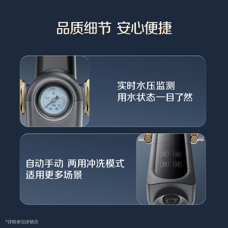 AO史密斯佳尼特家用全自动冲洗抗污堵前置过滤器CPF-T7pro高清大图