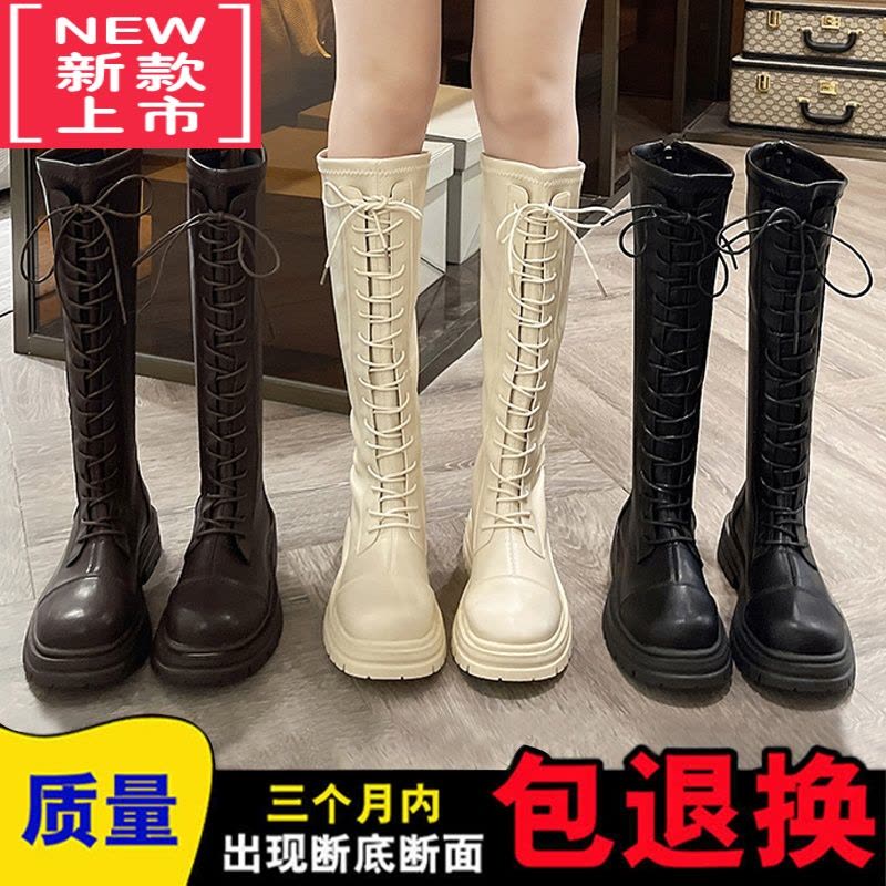 可莉允女童靴子儿童长靴2022秋冬季马丁靴大童单靴加绒棉靴学生长筒靴潮图片