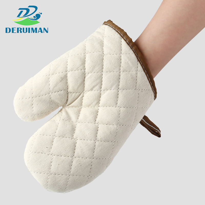 DERUIMAN加厚隔热手套微波炉烤箱防烫烘焙手套米色22cm/双高清大图