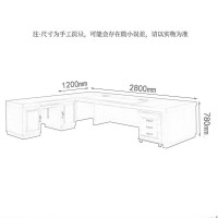 三圣 办公家具老板办公桌总裁桌大班台油漆实木贴皮经理桌主管桌2.8米