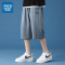 真维斯夏天冰丝裤男百搭夏季薄款运动短裤拼接帅气休闲直筒七分裤