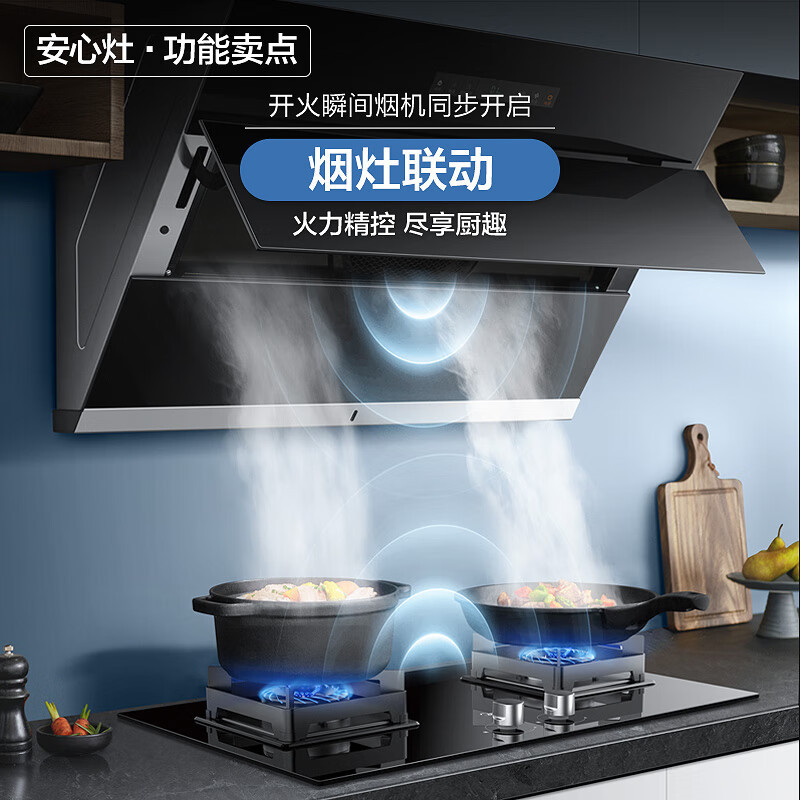 美的(Midea)家用5.0KW大火力液化气燃气灶双灶灶具煤气灶Q523L台式嵌入式两用双眼灶烟灶联动
