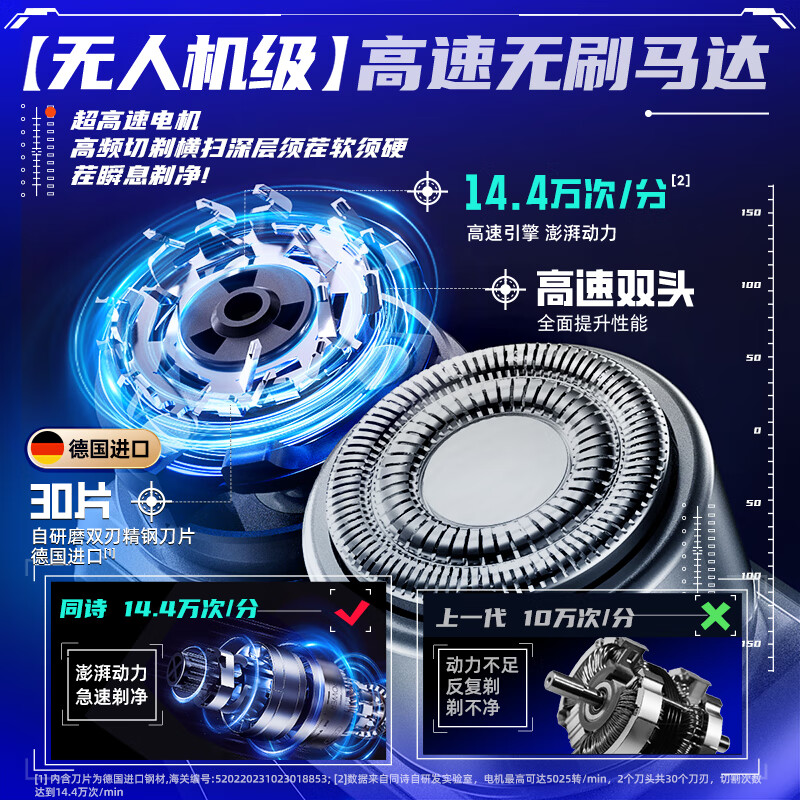 同诗旅行者双头高速剃须刀-S9曜石黑高清大图