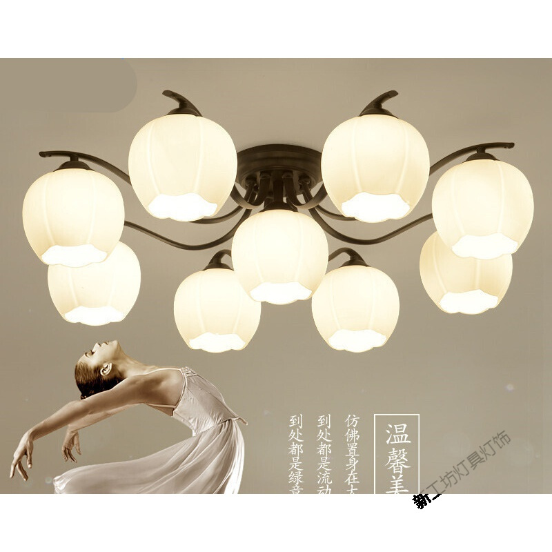 苏宁放心购 led吊灯美式吊灯自然大气客厅灯具现代餐厅简约创意个性卧室灯大厅灯