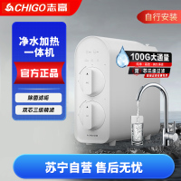 志高志高净水器家用直饮机净饮一体机RO反渗透净水机壁挂式管线机加热一体机厨下式自来水过滤器 v100 自行安装