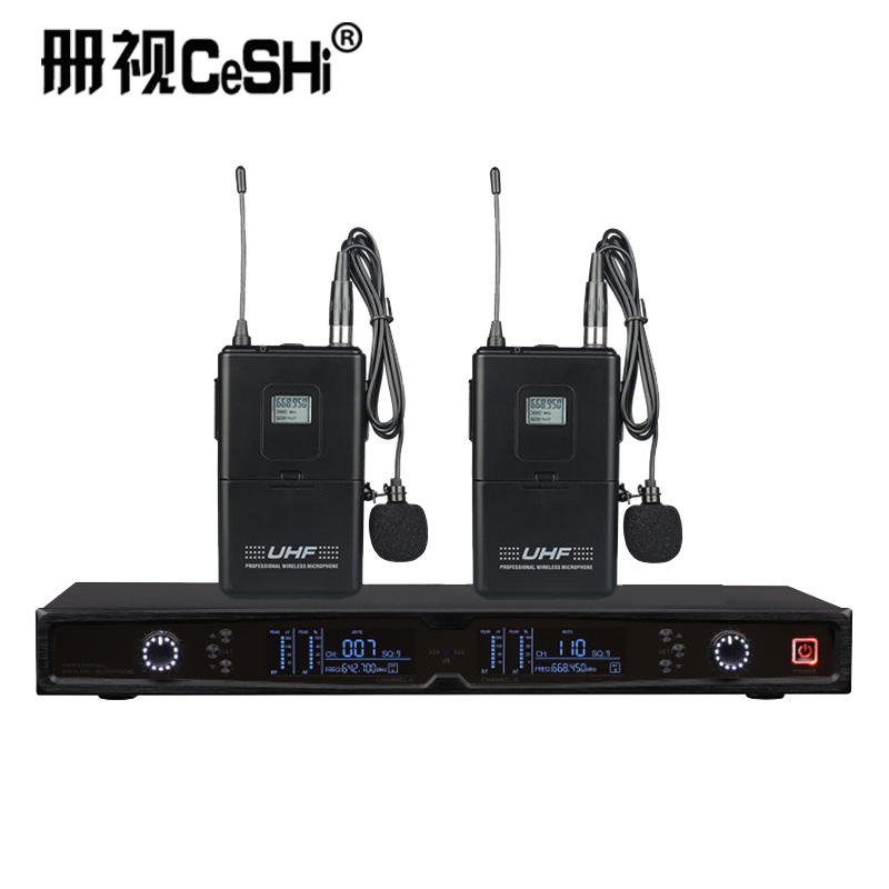 册视监控器材配件UHF无线麦克风一拖二配手持话筒TP-8002套高清大图