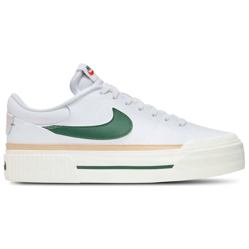 耐克(NIKE)经典复刻平台缓震休闲运动女鞋街潮百搭室内训练鞋 White/Fir 44.5