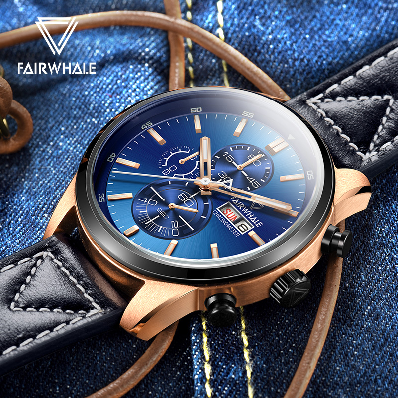 马克华菲(fairwhale)品牌新款石英表全自动手表男士名表瑞士潮表
