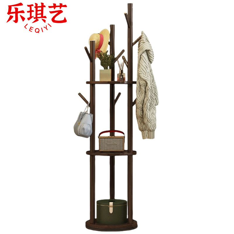 乐琪艺 衣帽架 胡桃色 个高清大图