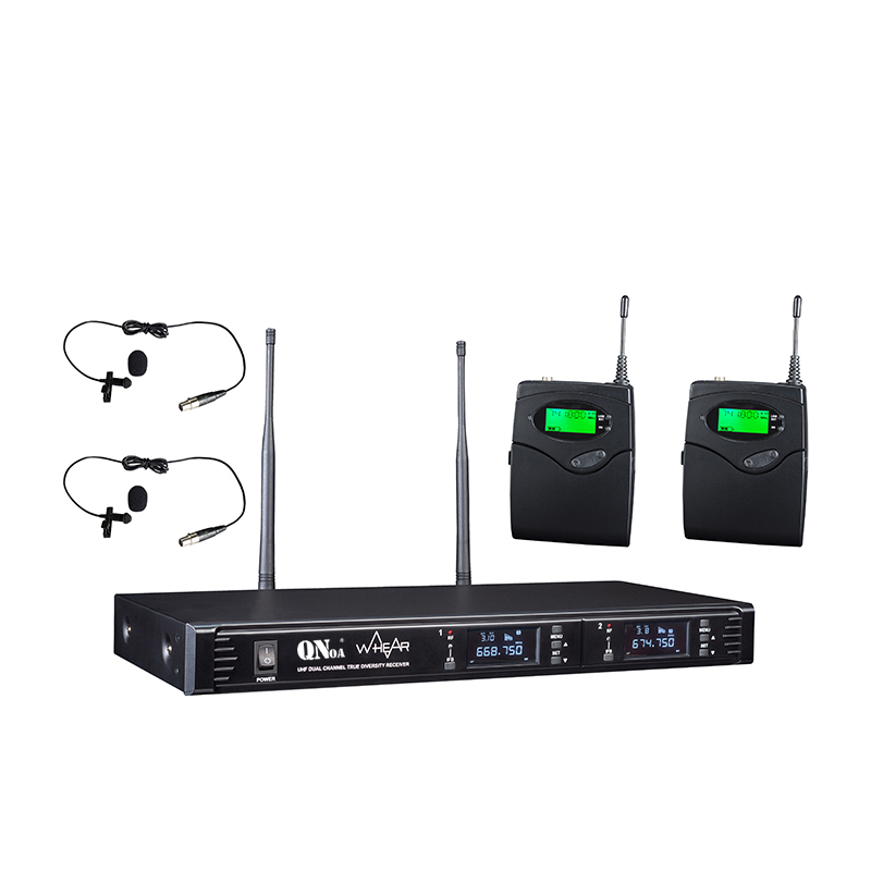 启诺 Qinuo 专业会议音频系统 无线一拖二领夹话筒 真分集式领夹话筒麦克风 套 黑色高清大图