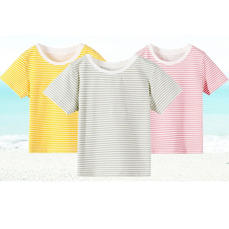儿童T恤童装短袖2018新款半袖夏装男童T恤女童宝宝上衣夏季清新简约婴童服装T恤