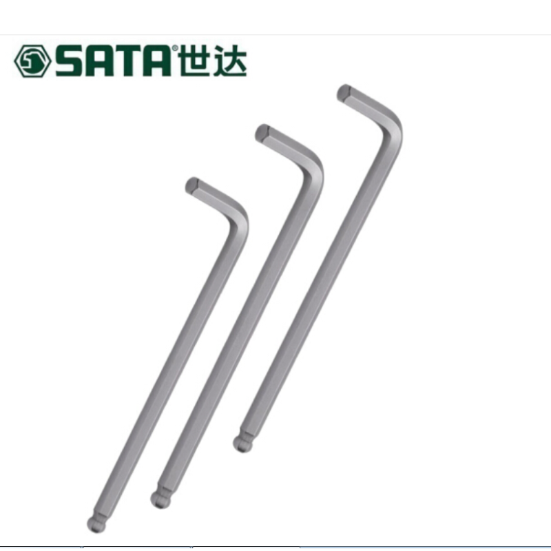 世达(SATA)特长球头内六角扳手 特长L形六棱扳手球头内六角螺丝刀六棱扳手世达工具 8MM 80114