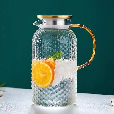 冷水壶玻璃冷泡壶家用扎壶耐高温大容量凉水壶 大号米粒壶 1800ml 加厚型