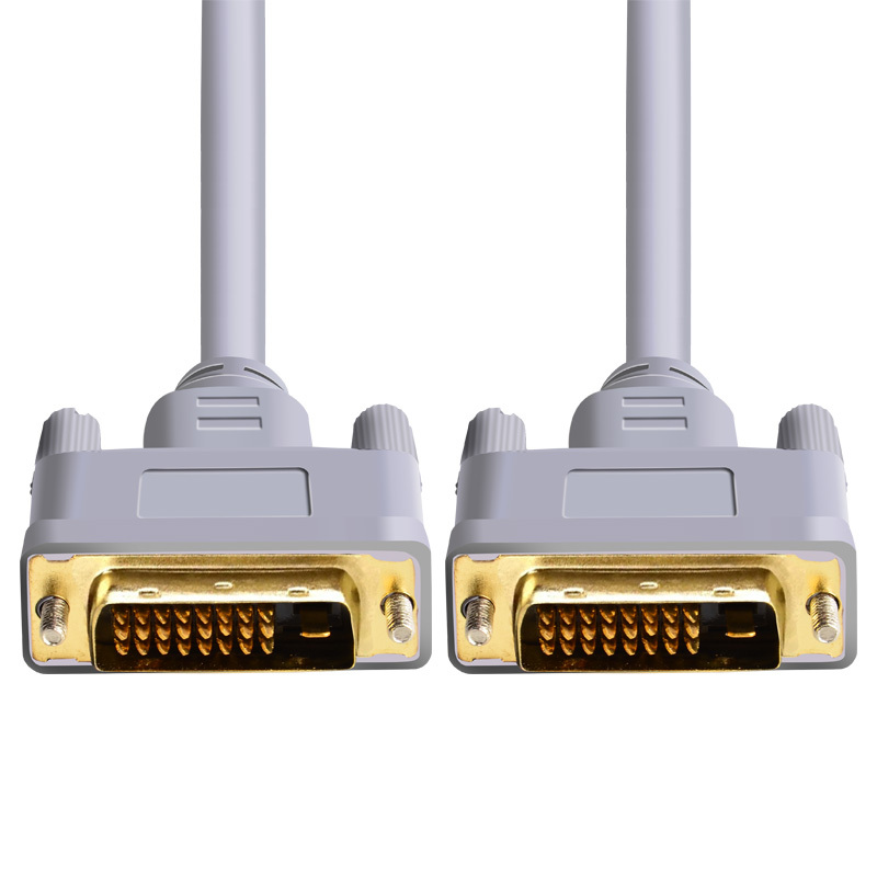 晶华 DVI线 dvi24+1数字高清公对公笔记本电脑投影仪显示器视频连接线 灰色 3米 H312H