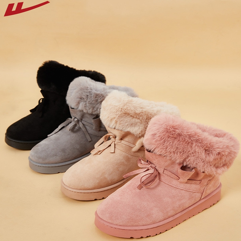 回力warrior雪地靴女冬季新款加绒加厚短靴子面包鞋子雪地棉鞋女鞋