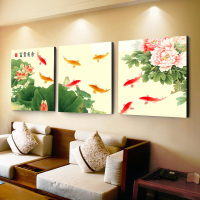舒厅 沙发背景墙挂画客厅装饰画新中式餐厅现代简约三联画墙画欧式壁画 家和万事兴02-油画布面（40*40cm）