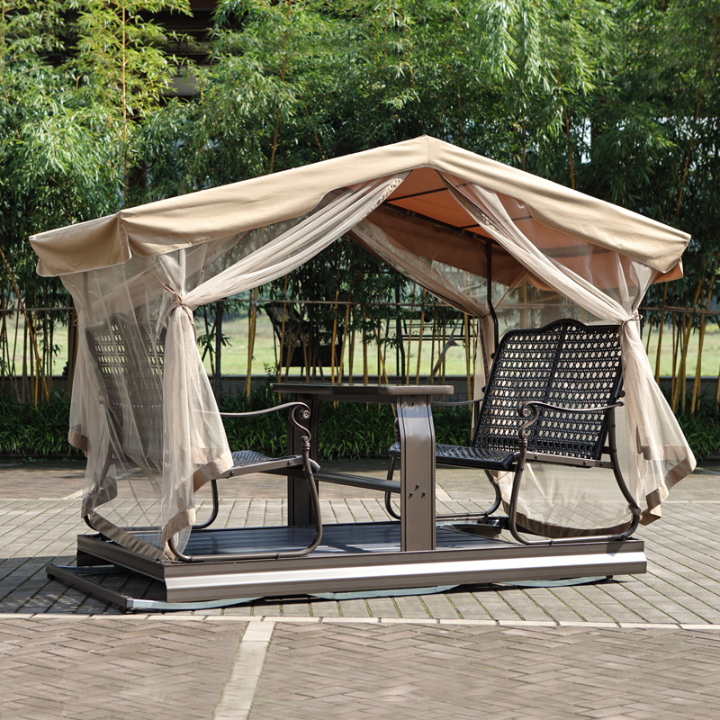 户外秋千吊椅动力四人摇椅室外铁艺秋千椅庭院阳台秋千摇椅编藤升级款
