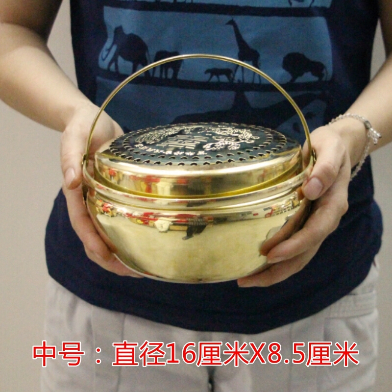 传统铜火炉新娘嫁妆婚庆铜火冲结婚用品婚礼火囱陪嫁旺盆炉生活日用家居