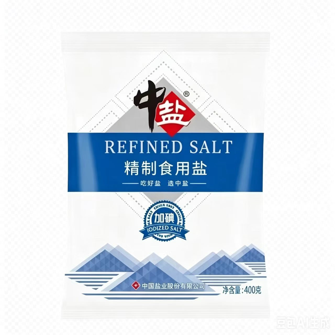 中盐 精制食用盐400g/2袋 400g*6袋
