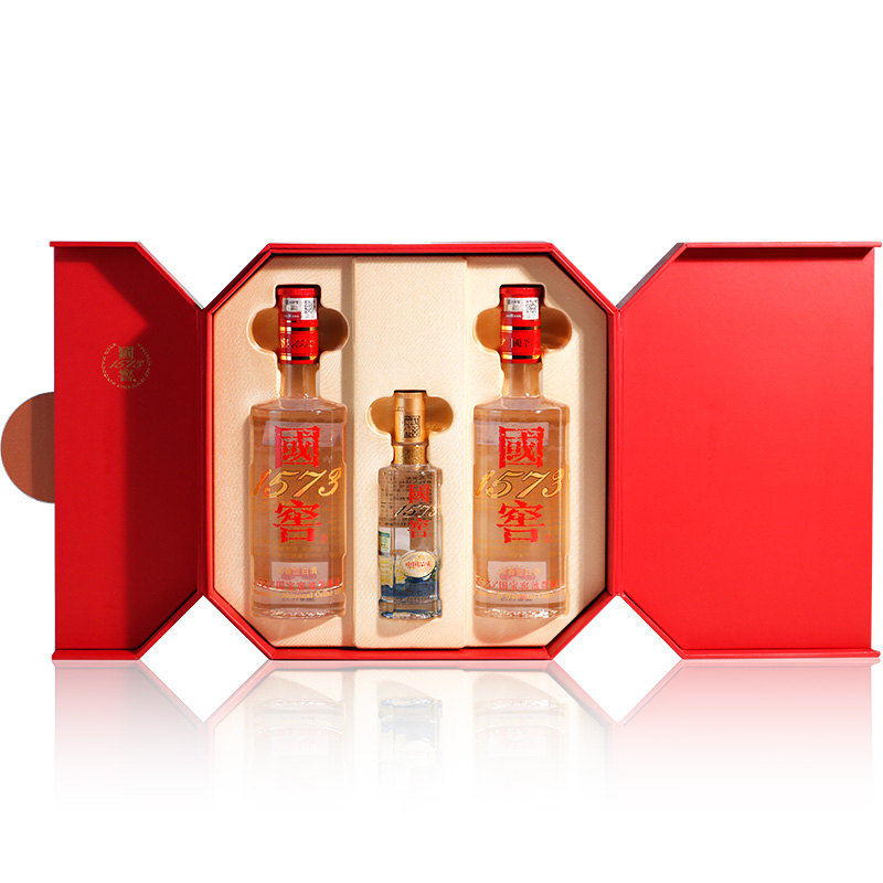 泸州老窖 国窖1573马年礼盒(国窖52度375ml*2+中国品味100ml)*1盒 浓香型白酒礼盒高清大图
