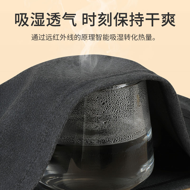 花花公子保暖内衣男士秋衣秋裤套装打底衫羊毛护膝2025新款秋冬季高清大图