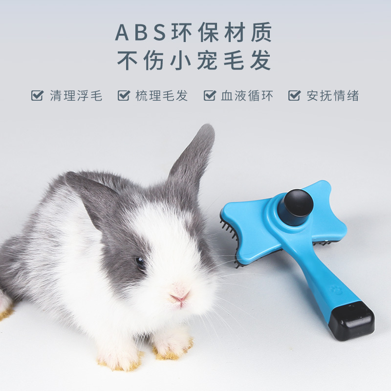 宠物兔子梳子洗澡用品荷兰猪梳毛器兔子洗澡清洁用品干洗专用刷子高清大图