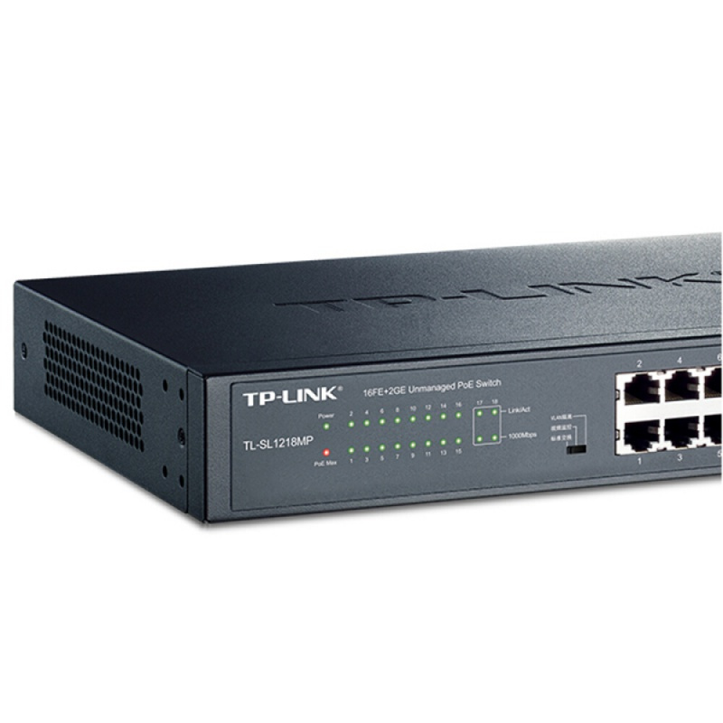 TP-LINK TL-SL1218MP 16口百兆PoE 交换机 2个千兆口