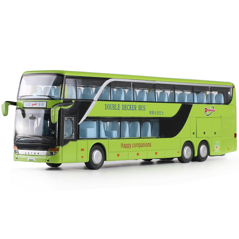 公交车双层巴士模型开公共汽车仿真儿童合金大巴车玩具