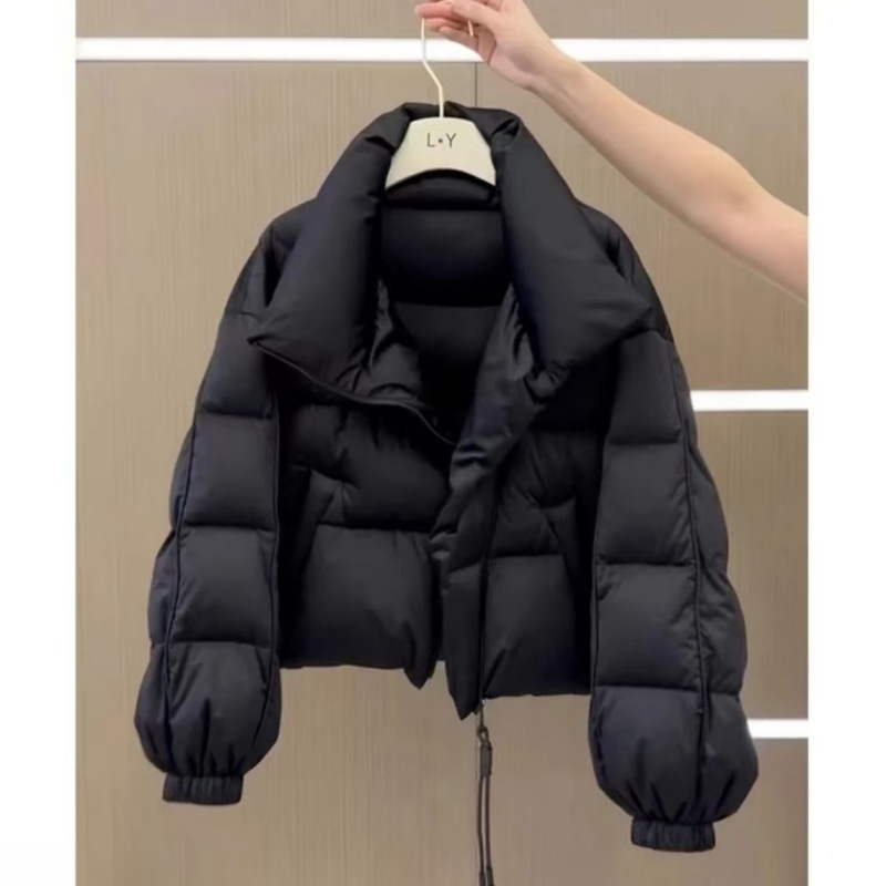 2025年新款棉服女冬短款韩版个性不规则棉衣设计感宽松加厚棉袄潮高清大图
