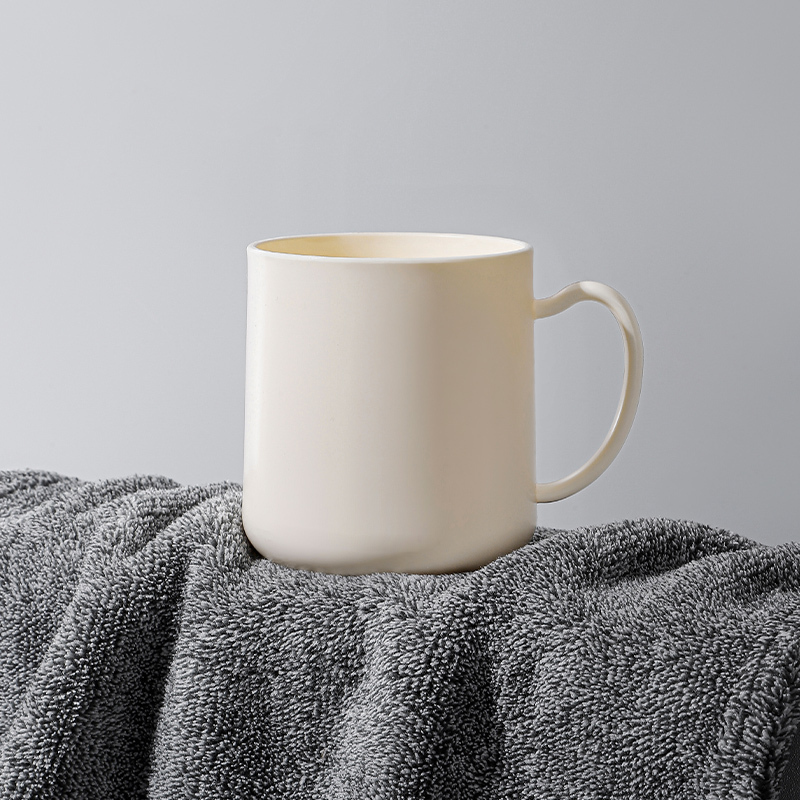 (亚麻黄)情侣漱口杯家用卫生间洗漱杯学生宿舍带手柄牙刷杯简约可爱刷牙杯高清大图